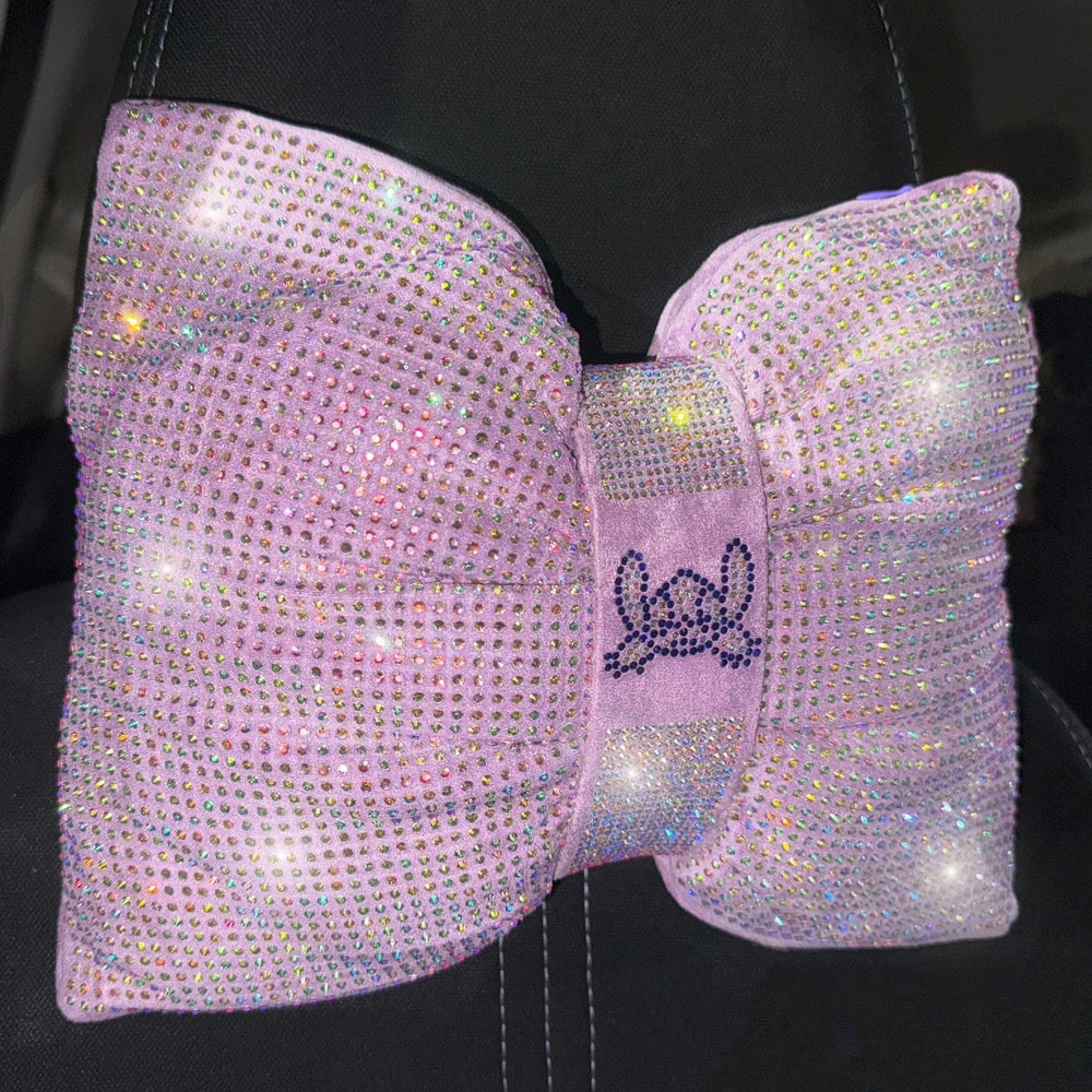 (2PACK) ULTRA BLING CAR PILLOW BOWKNOT HEADREST (LILAC) - Fashion Car ®