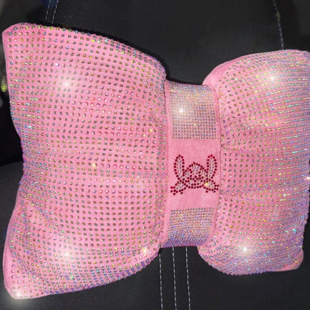 (2PACK) ULTRA BLING CAR PILLOW BOWKNOT HEADREST (PINK) - Fashion Car ®