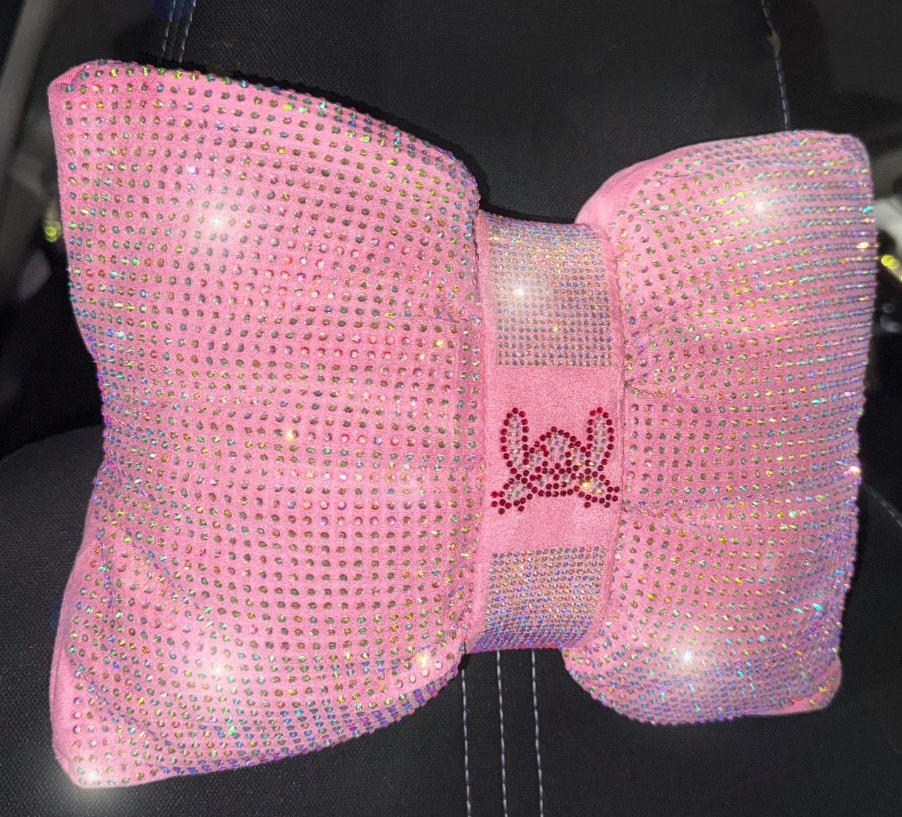 (2PACK) ULTRA BLING CAR PILLOW BOWKNOT HEADREST (PINK) - Fashion Car ®