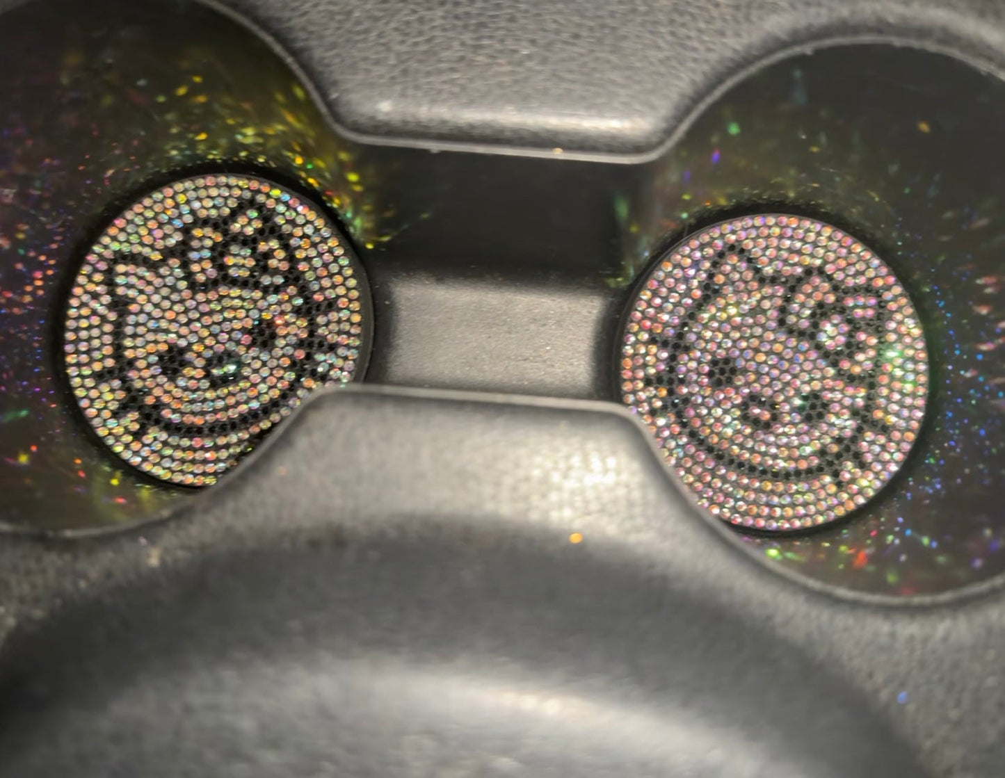 2PCS BLING CAR CUP HOLDER COASTER, 2.75 INCH ANTI - SLIP SHOCKPROOF UNIVERSAL FASHION VEHICLE CAR COASTERS INSERT BLING CRYSTAL RHINESTONE AUTO AUTOMOTIVE INTERIOR ACCESSORIES COLOR CAT - Fashion Car Inc