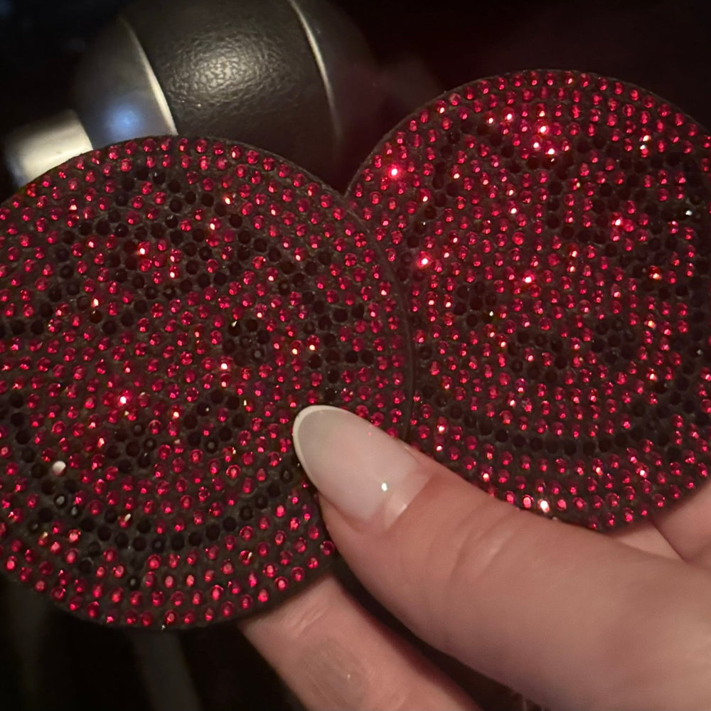 2PCS BLING CAR CUP HOLDER COASTER, 2.75 INCH ANTI - SLIP SHOCKPROOF UNIVERSAL FASHION VEHICLE CAR COASTERS INSERT BLING CRYSTAL RHINESTONE AUTO AUTOMOTIVE INTERIOR ACCESSORIES RED CAT - Fashion Car Inc