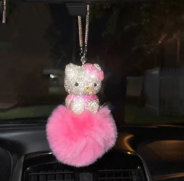 Full Car Leather Bling Diamond Seat Covers Full Seats, Waterproof Heavy-Duty Anti-Slip, Universal Car, Truck, Glitter Sparkle (Pink Rhinestone Leather)