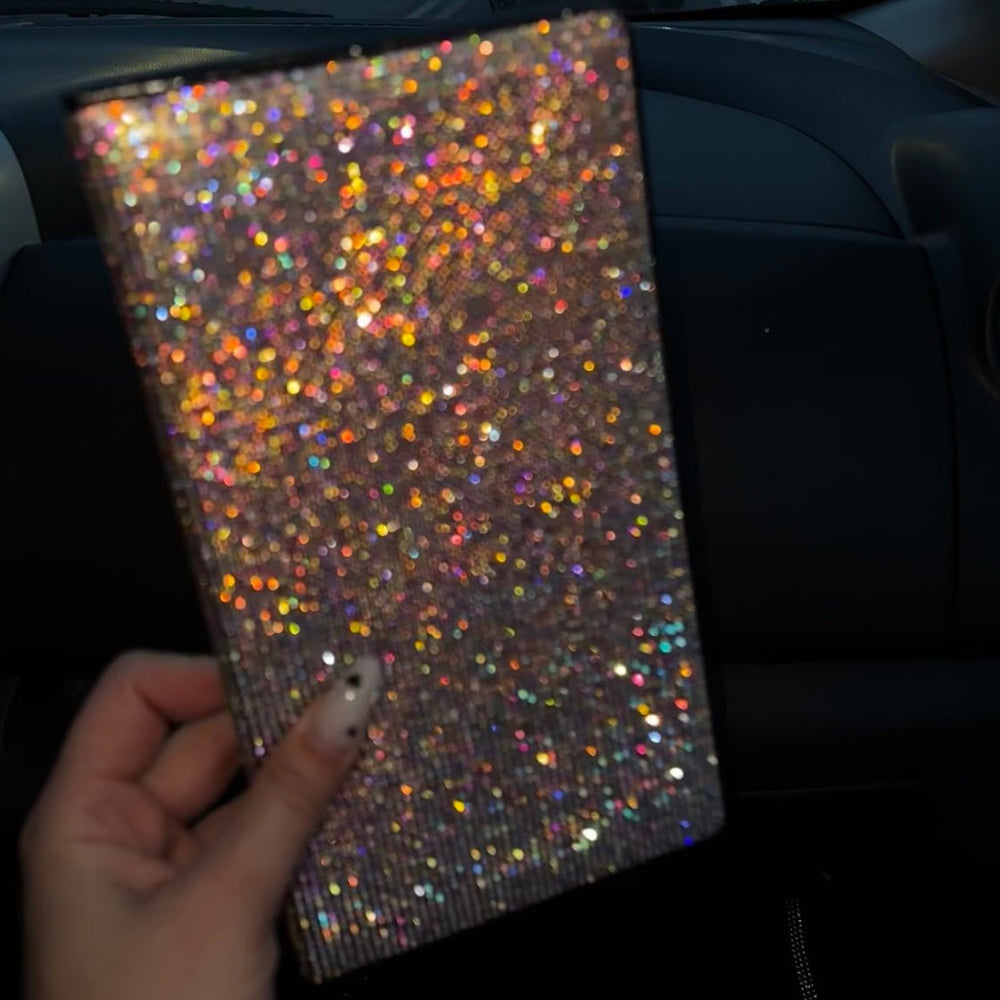 BING RHINESTONE CAR REGISTRATION AND INSURANCE DOCUMENT HOLDER, GLITTER CARD HOLDER, LETHER VEHICLE ACCESSORIES CAR ESSENTIALS GLOVE BOX ORGANIZER WALLET CASE COLOR - Fashion Car Inc