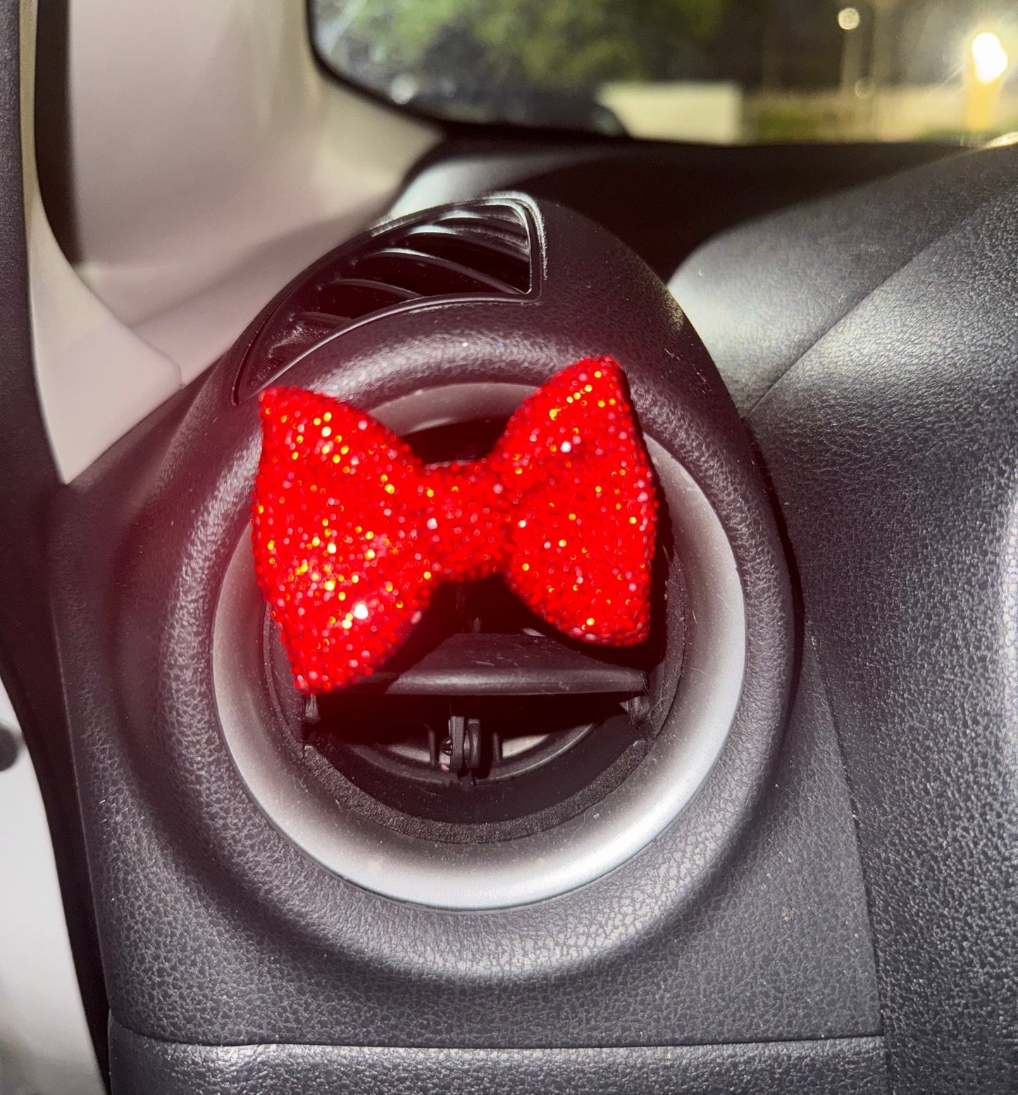 Bling Crystal Car Air Vent Bow - Knot Clip Car Air Freshener red bow - Fashion Car ®