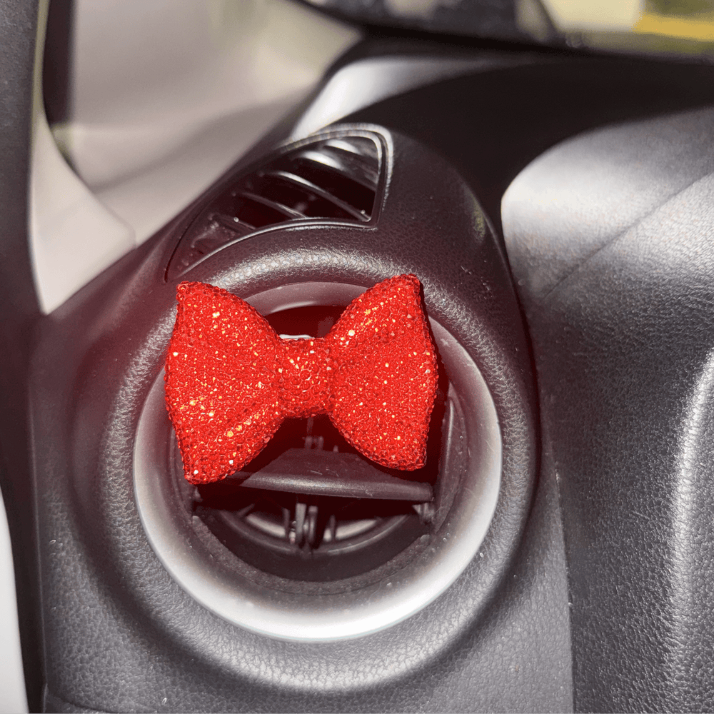 Bling Crystal Car Air Vent Bow - Knot Clip Car Air Freshener red bow - Fashion Car ®