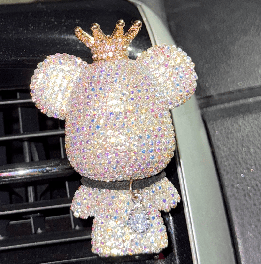 Car Air Freshener Clips Decor, Cute Car Interior Hanging Accessories Bling Rhinestone Bear for Car Air Vent Clip Decoration, - Fashion Car ®