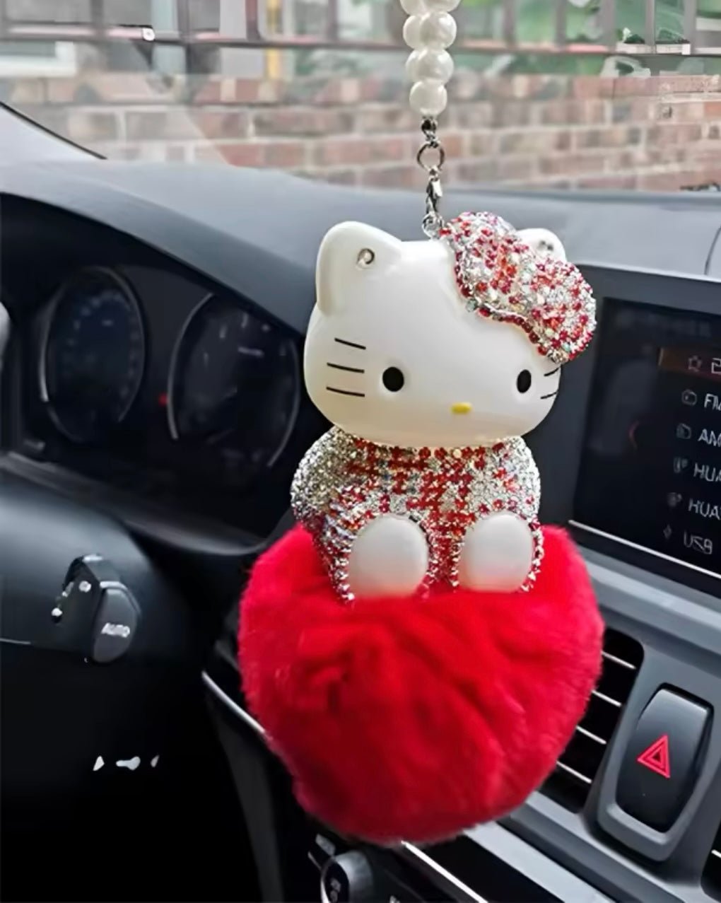 CAR MIRROR HANGING ACCESSORIES, CAT CUTE CAR ACCESSORIES HANGING ORNAMENT REARVIEW MIRROR CHARMS CAR DECOR INTERIOR DECORATIONS WHITE - Fashion Car ®