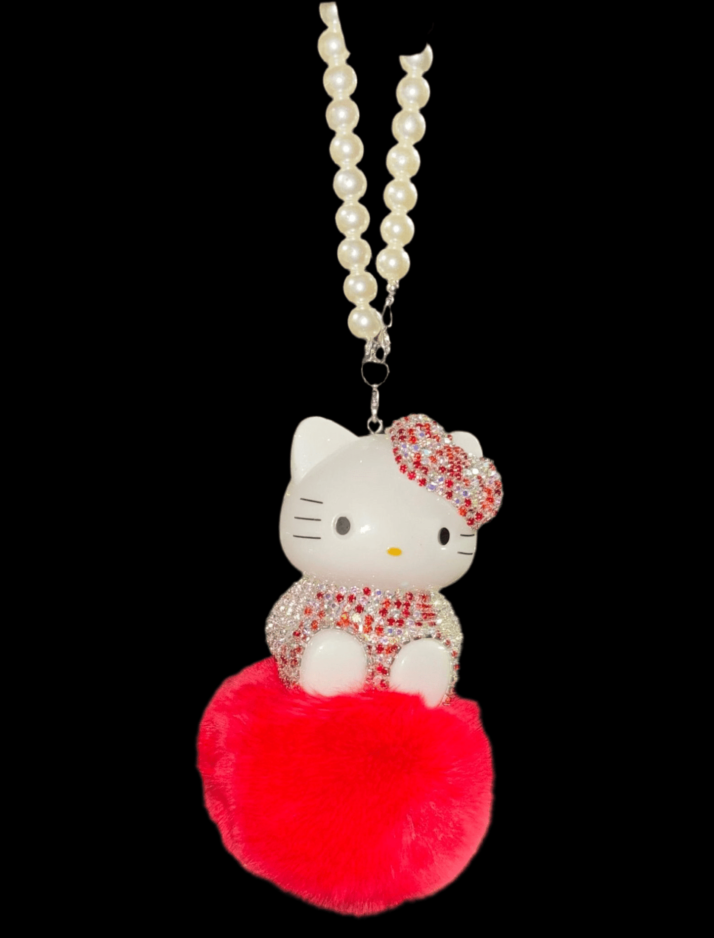 CAR MIRROR HANGING ACCESSORIES, CAT CUTE CAR ACCESSORIES HANGING ORNAMENT REARVIEW MIRROR CHARMS CAR DECOR INTERIOR DECORATIONS WHITE - Fashion Car ®