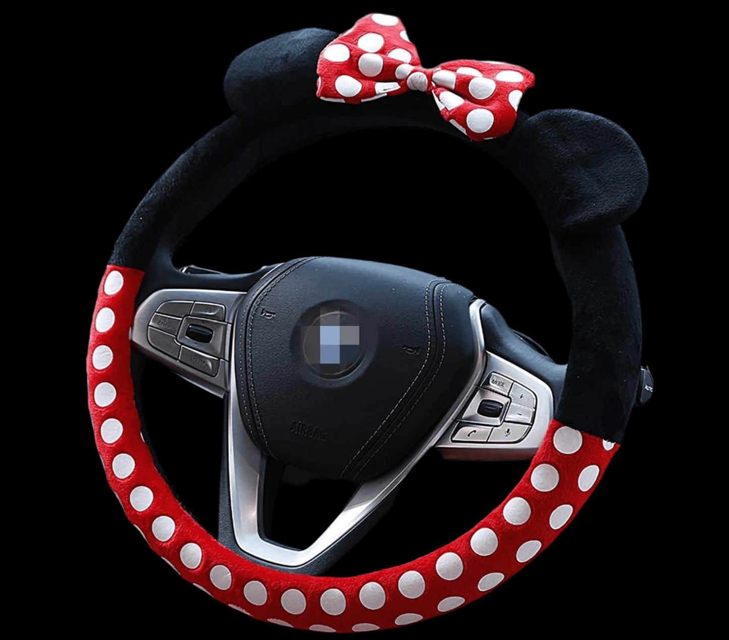 Cute Car Steering Wheel Cover, Universal Fit 15 Inch Soft Comfortable Plush Anti Slip & Odor Free Car Wheel Protector for Women Girls Red - Fashion Car ®