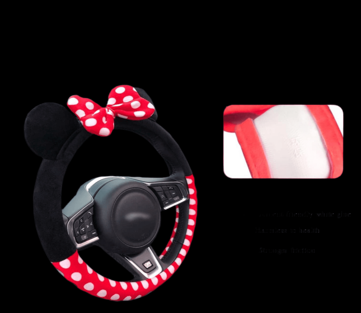Cute Car Steering Wheel Cover, Universal Fit 15 Inch Soft Comfortable Plush Anti Slip & Odor Free Car Wheel Protector for Women Girls Red - Fashion Car ®