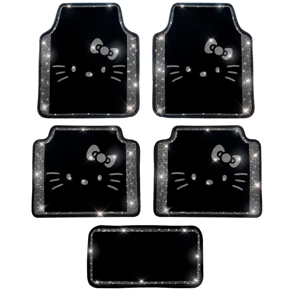 Extra bling Luxury Spark Mats Kitty Silver - Fashion Car Inc
