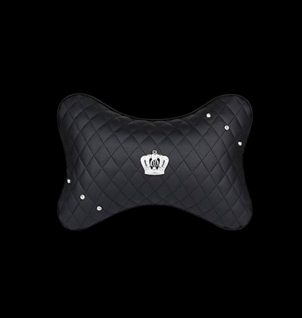 Fashion Car Headrest Pillow Neck Cushion Cervical Support Pillow Pad for Relieve Neck Fatigue Pain with Imperial Crown (2pack) - Fashion Car ®
