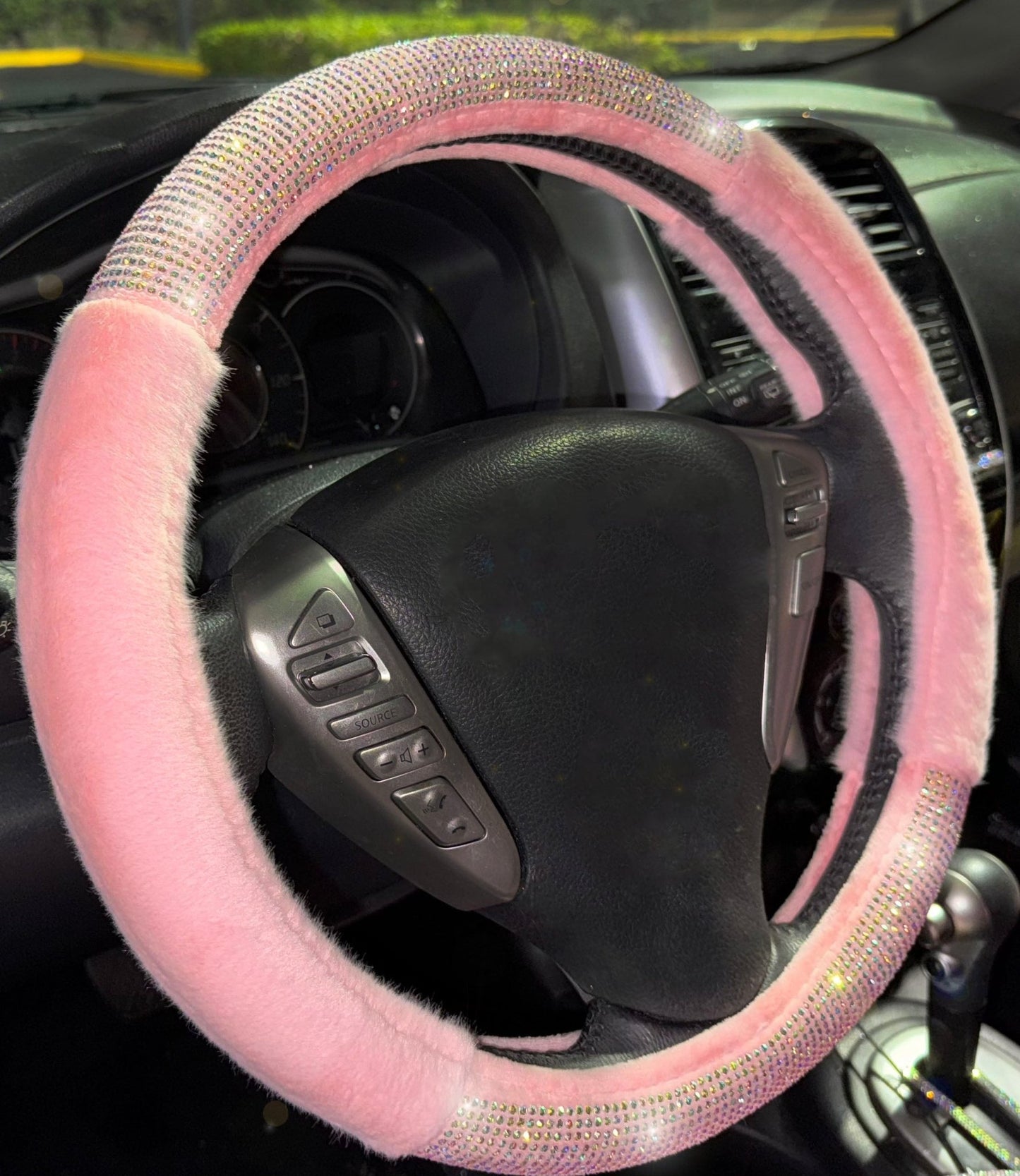 Half ultra bling and lint steering wheel cover - Fashion Car ®