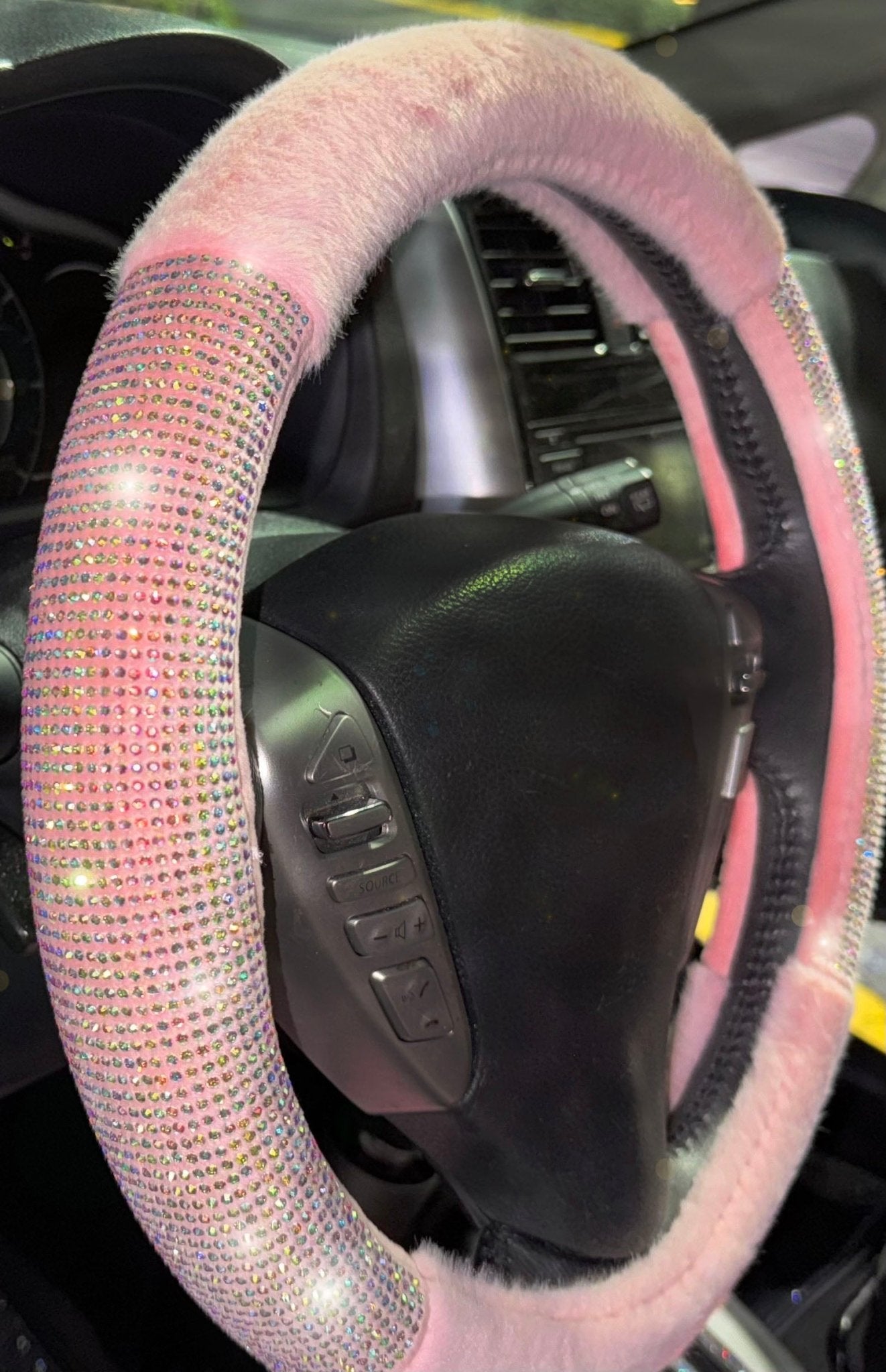 Half ultra bling and lint steering wheel cover - Fashion Car ®