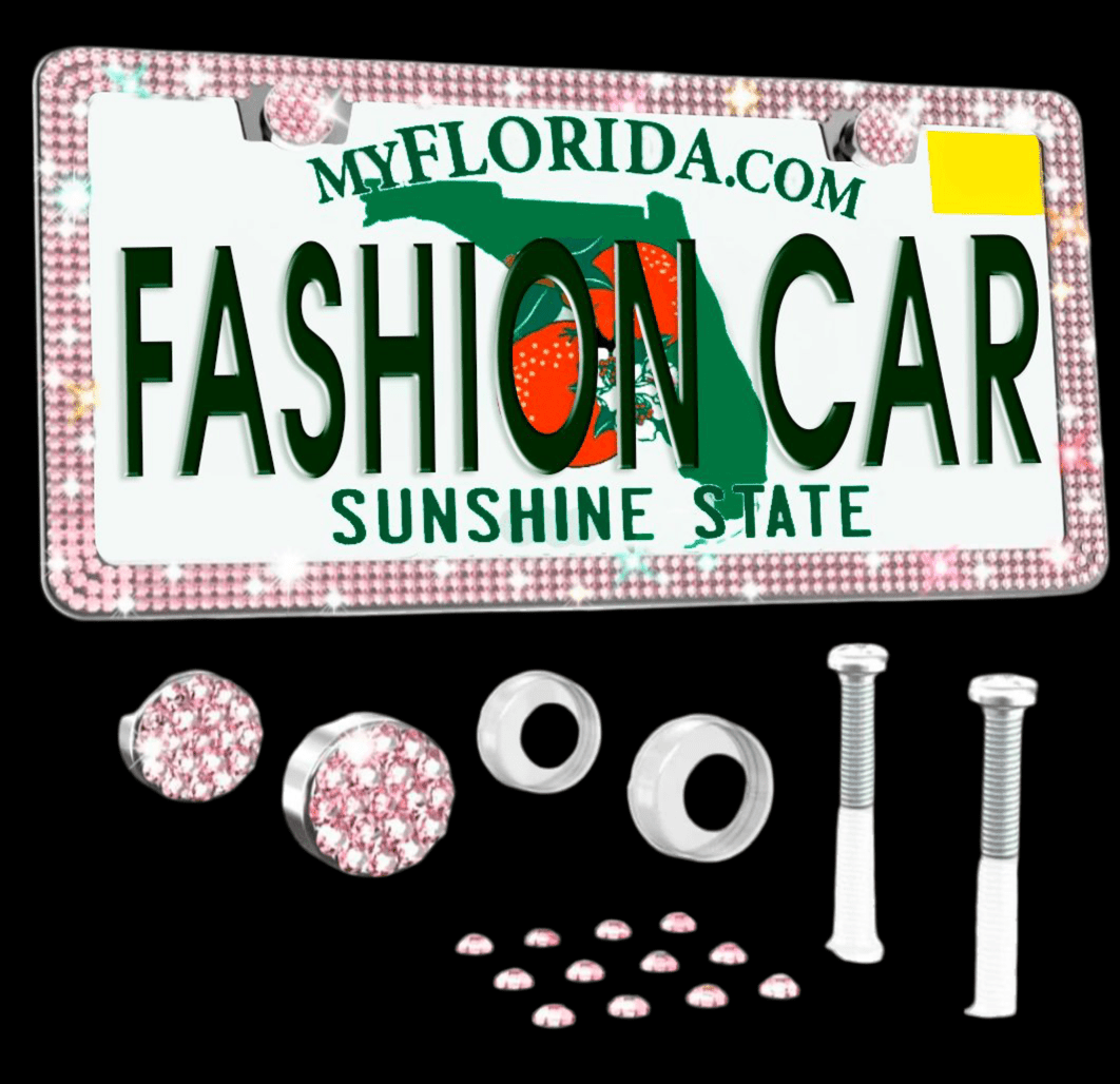 License Plate Diamonds Pink - Fashion Car ®