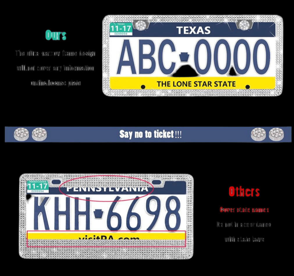License Plate Diamonds White - Fashion Car ®