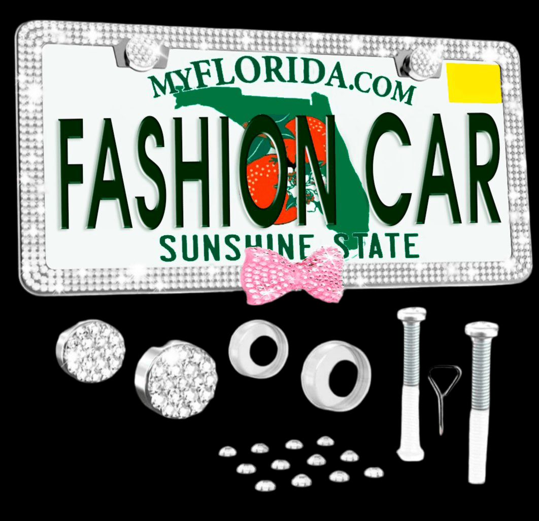 License Plate Diamonds With Bow - Fashion Car ®