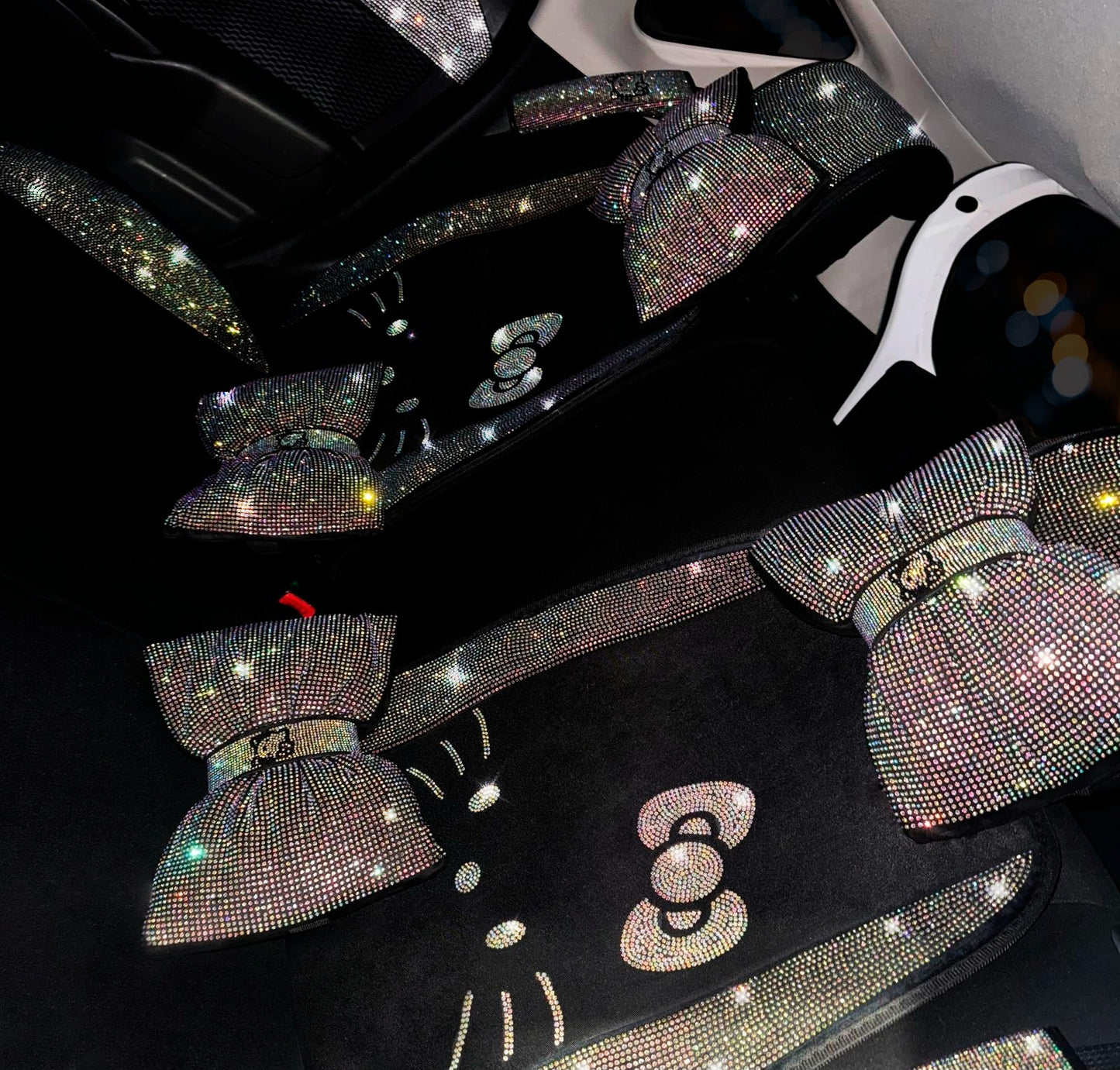 LUXURY SEAT COVER KITTY FULL SET COLORFUL UNIVERSAL - Fashion Car ®