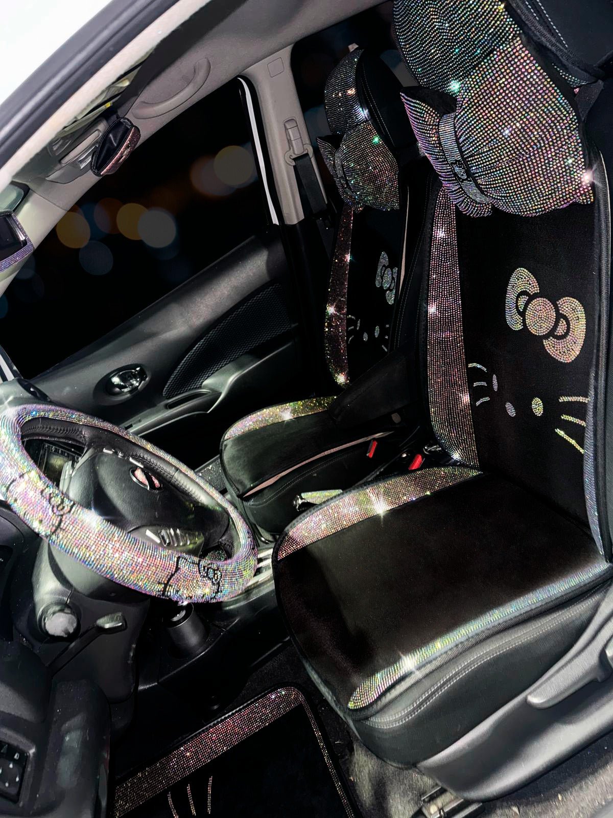 LUXURY SEAT COVER KITTY FULL SET COLORFUL UNIVERSAL - Fashion Car ®