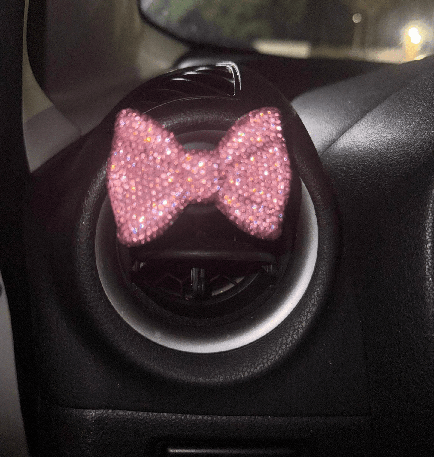 Sparking Bling Crystal Car Air Vent Fragrance Bow - Knot Clip Car Air Freshener pink bow - Fashion Car ®