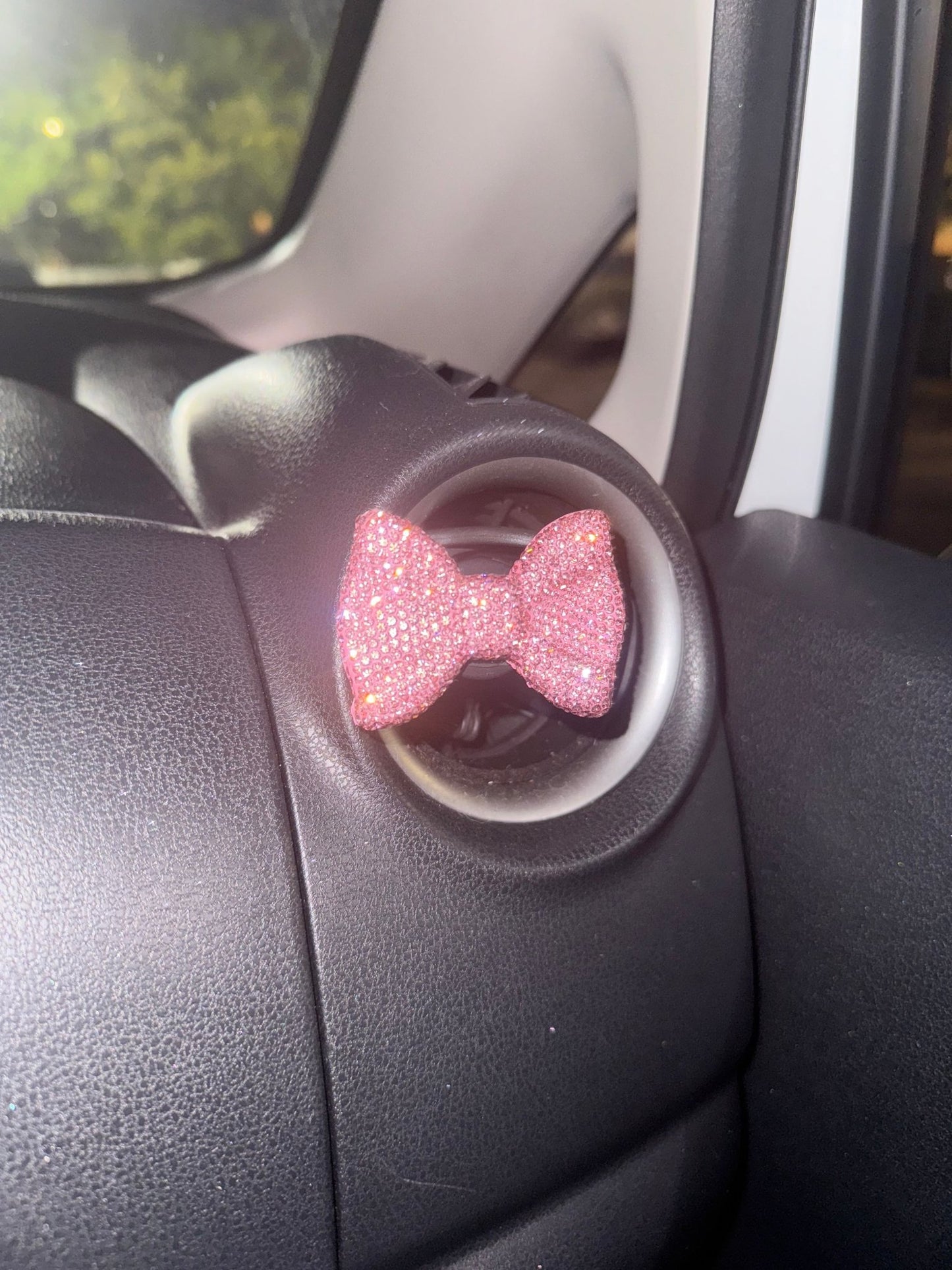 Sparking Bling Crystal Car Air Vent Fragrance Bow - Knot Clip Car Air Freshener pink bow - Fashion Car ®