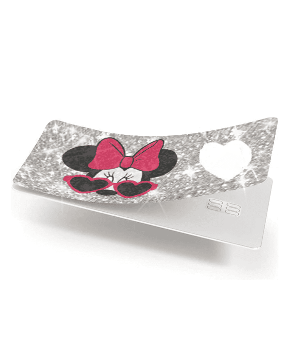 Sticker Ultra Bling Debit - Credit Card Skin Shiny Removable Cover Especially Bright Back Information, Protecting - No Bubble, Slim, Waterproof Card Cover Silver Design (Red Ears)) - Fashion Car ®