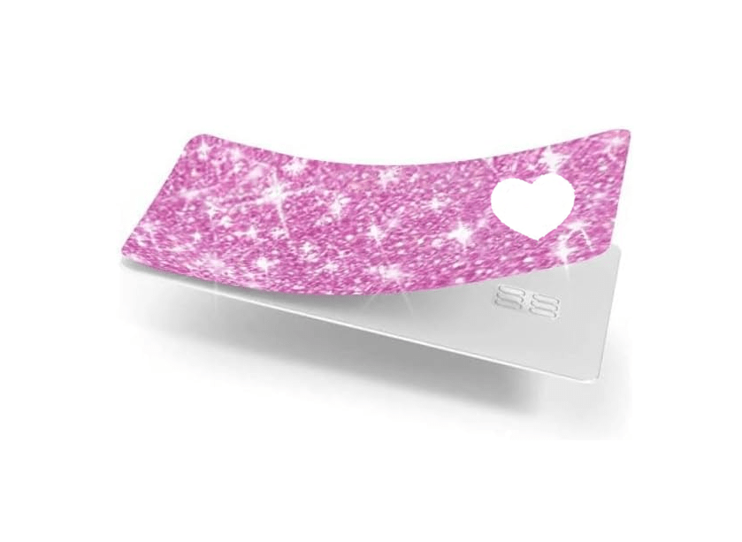 Sticker Ultra Bling Debit - Credit Card Skin Shiny Removable Cover Specially Bright Back Information, Protecting and Personalizing Bank Card - No Bubble, Slim, Waterproof Card Cover Pink - Fashion Car ®