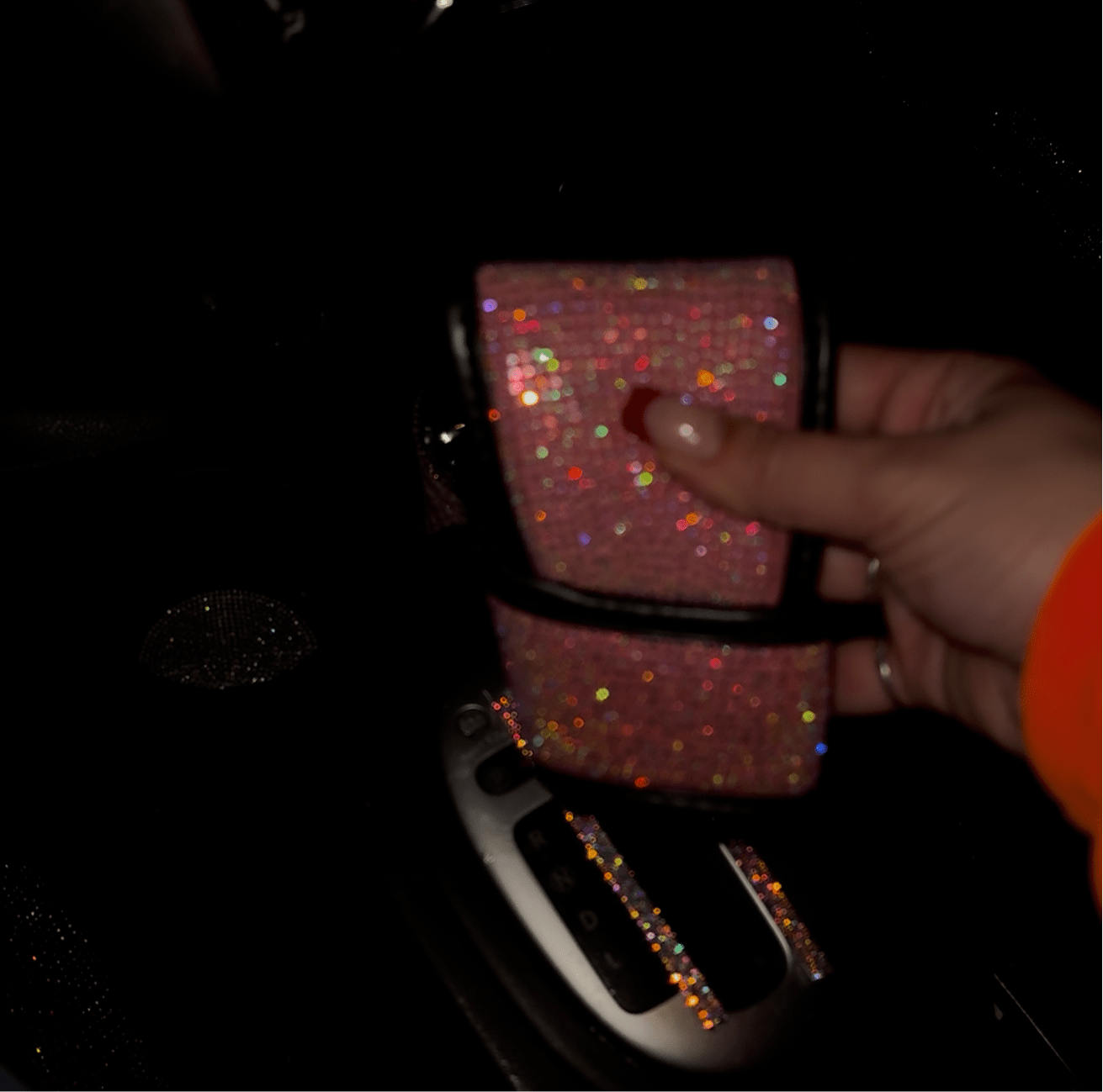 Ultra bling Auto Gear Shift Knob Cover, Car Knob Gear Stick Protector, Auto Shift Gear Cover with Crystal Glitter Bling Rhinestones, Universal Vehicle Decoration ice Pink - Fashion Car ®