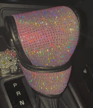 Ultra bling Auto Gear Shift Knob Cover, Car Knob Gear Stick Protector, Auto Shift Gear Cover with Crystal Glitter Bling Rhinestones, Universal Vehicle Decoration ice Lilac - Fashion Car ®