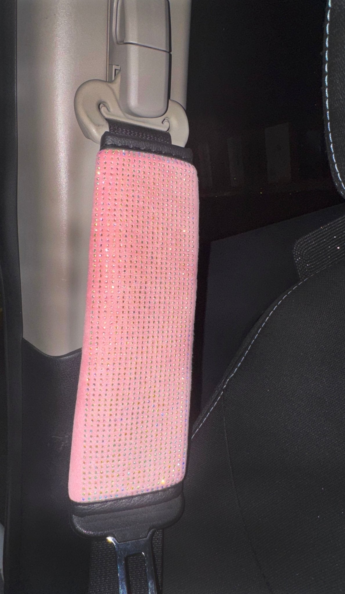 Ultra Bling Seat Belts 2Pack Bling Seat Belt Cover for Women, Soft Velvet & Diamonds Design Glitter Rhinestone Car Seat Belt Strap Cover Shoulder Pad (Pink soft) - Fashion Car ®
