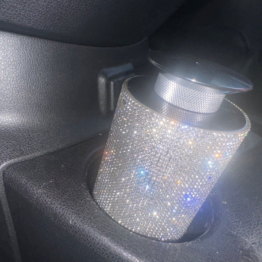 ULTRA BRIGHT SHINY RHINESTONE CAR DIFFUSER HUMIDIFIER WITH LED LIGHT AUTO AIR PURIFIER DIFFUSER AROMATHERAPY AIR FRESHENER CAR ACCESSORIES SILVER - Fashion Car ®