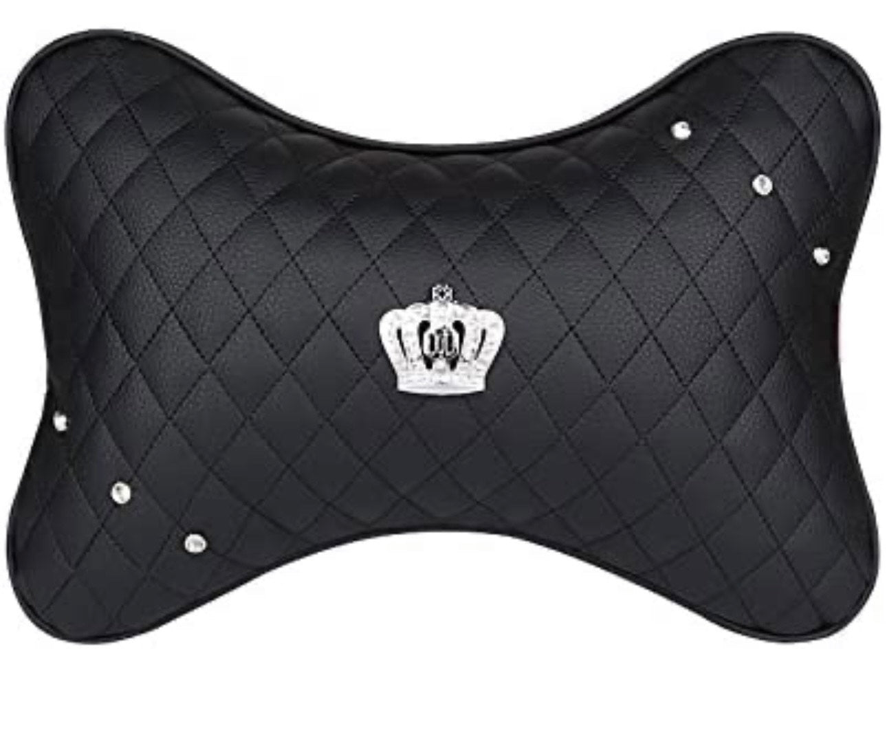 2 PCS Fashion Car Headrest Pillow Neck Cushion Cervical Support Pillow Pad for Relieve Neck Fatigue Pain with Imperial Crown - Fashion Car Inc