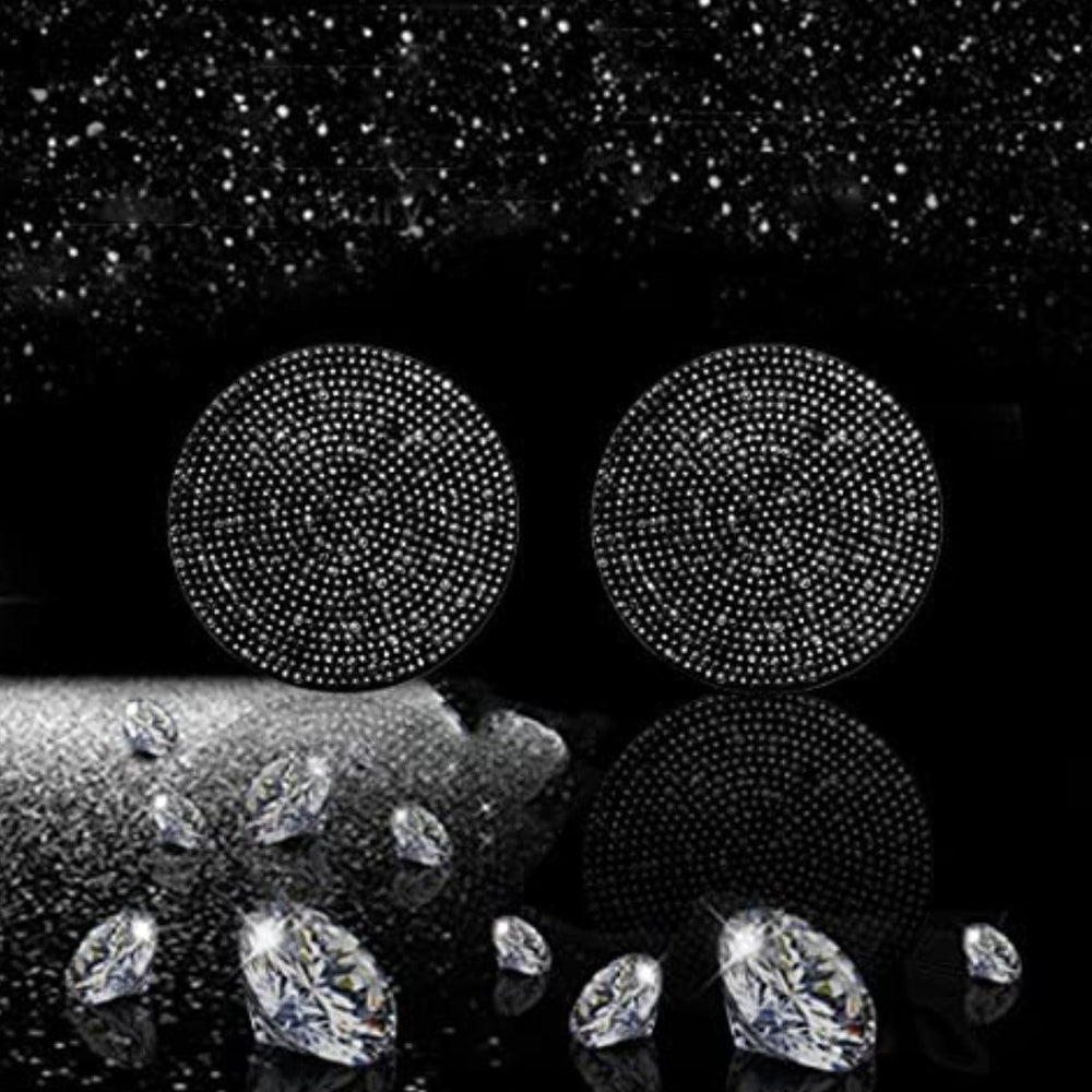 2pcs Bling Car Cup Holder Coaster, 2.75 inch Anti-Slip Shockproof Universal Fashion Vehicle Car Coasters Insert Bling Crystal Rhinestone Auto Automotive. Black - Fashion Car Inc