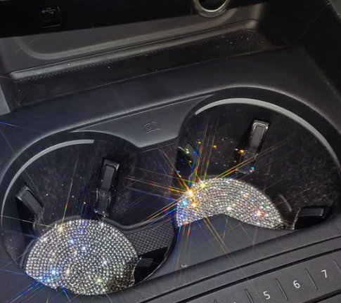 2pcs Bling Car Cup Holder Coaster Auto Anti Slip Bling Cup Holder
