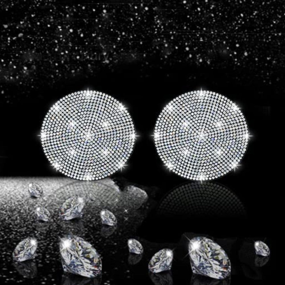2pcs Bling Car Cup Holder Coaster, 2.75 inch Anti-Slip Shockproof Universal Fashion Vehicle Car Coasters Insert Bling Crystal Rhinestone Auto Automotive Interior Accessories for Women Silver - Fashion Car Inc