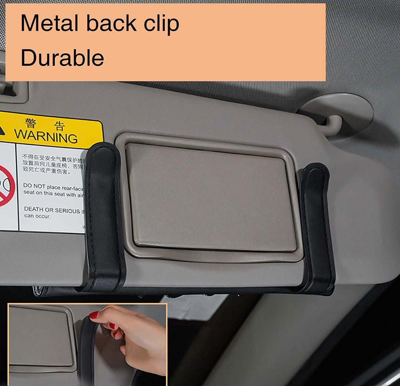 Bling Bling Car Sun Visor Tissue Box Holder, Leather Crystals Auto Interior Accessories Paper Towel Cover Case for Ladies Girls (Black) - Fashion Car Inc