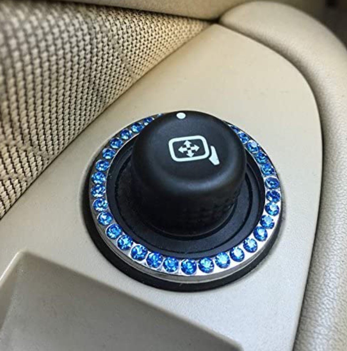 Bling Car Decor Crystal Rhinestone Push star - Key Blue - Fashion Car Inc