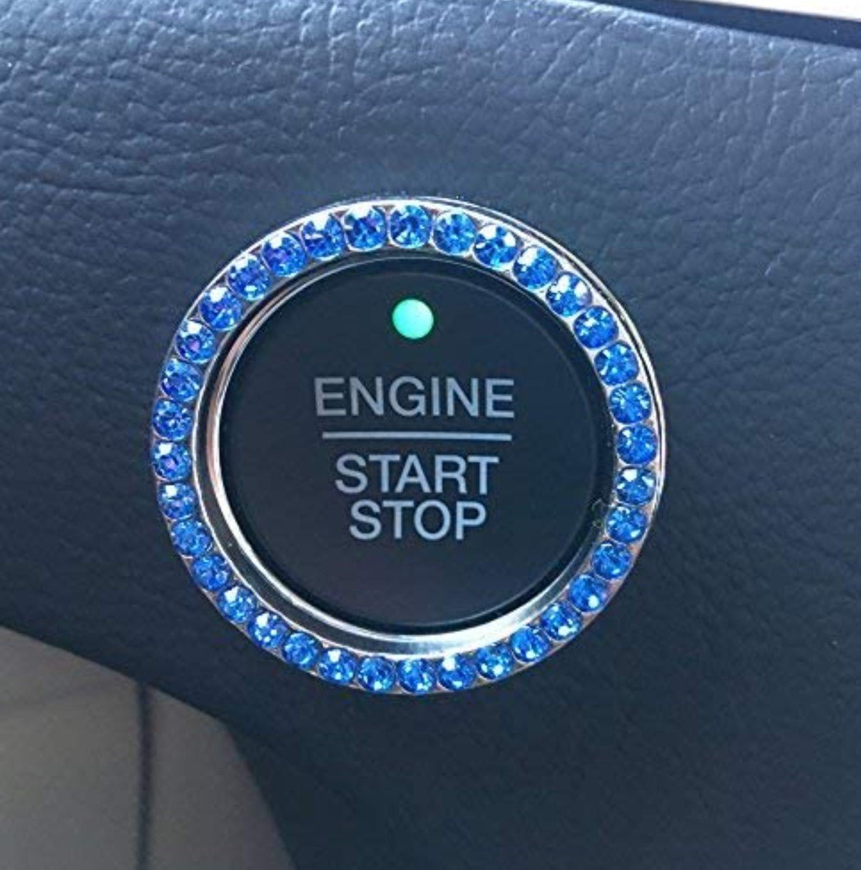 Bling Car Decor Crystal Rhinestone Push star - Key Blue - Fashion Car Inc
