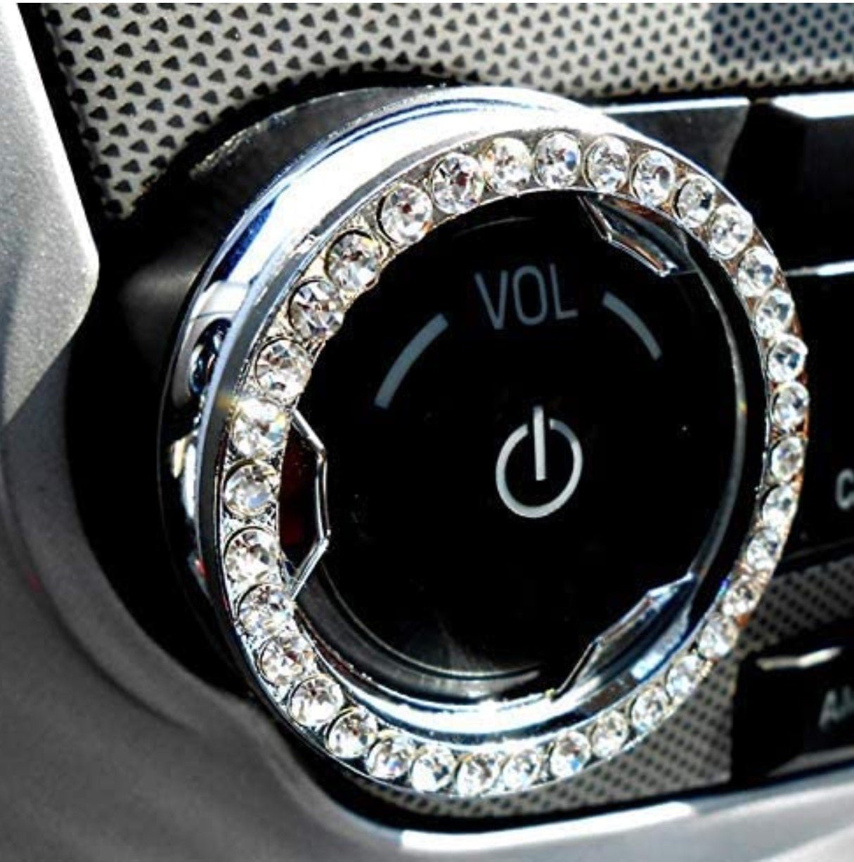 Bling Car Decor Crystal Rhinestone Push star - Key Silver - Fashion Car Inc