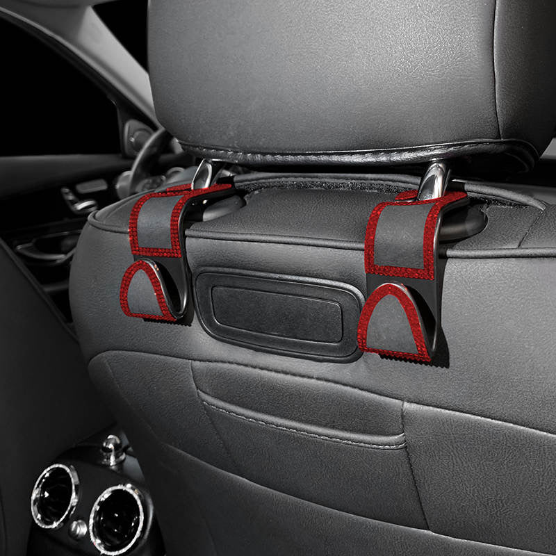 Bling Car Seat Headrest Hooks, Crystal Back Seat Hanger Storage Organizer, Sparkling Car SUV Purse Holder for Handbag Clothes Coats Grocery Bags, Handmade Decorations and Accessories for Women(Silver) - Fashion Car Inc