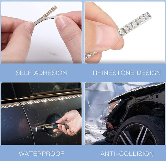 Bling Car Trim Self-adhesive Rhinestone Car Accessories For Women