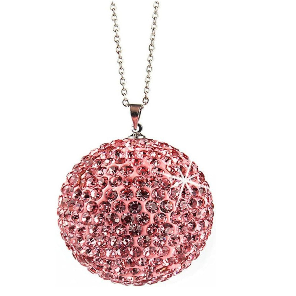 bling crystal ball rear view mirror,Bling car Rearview Mirror Crystal Lucky Ball Pendant,Goddess favorite Car Crystal Ball Pendant (pink) - Fashion Car Inc