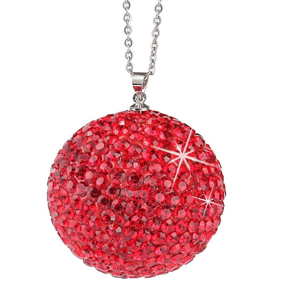 bling crystal ball rear view mirror,Bling car Rearview Mirror Crystal Lucky Ball Pendant,Goddess favorite Car Crystal Ball Pendant (red) - Fashion Car Inc
