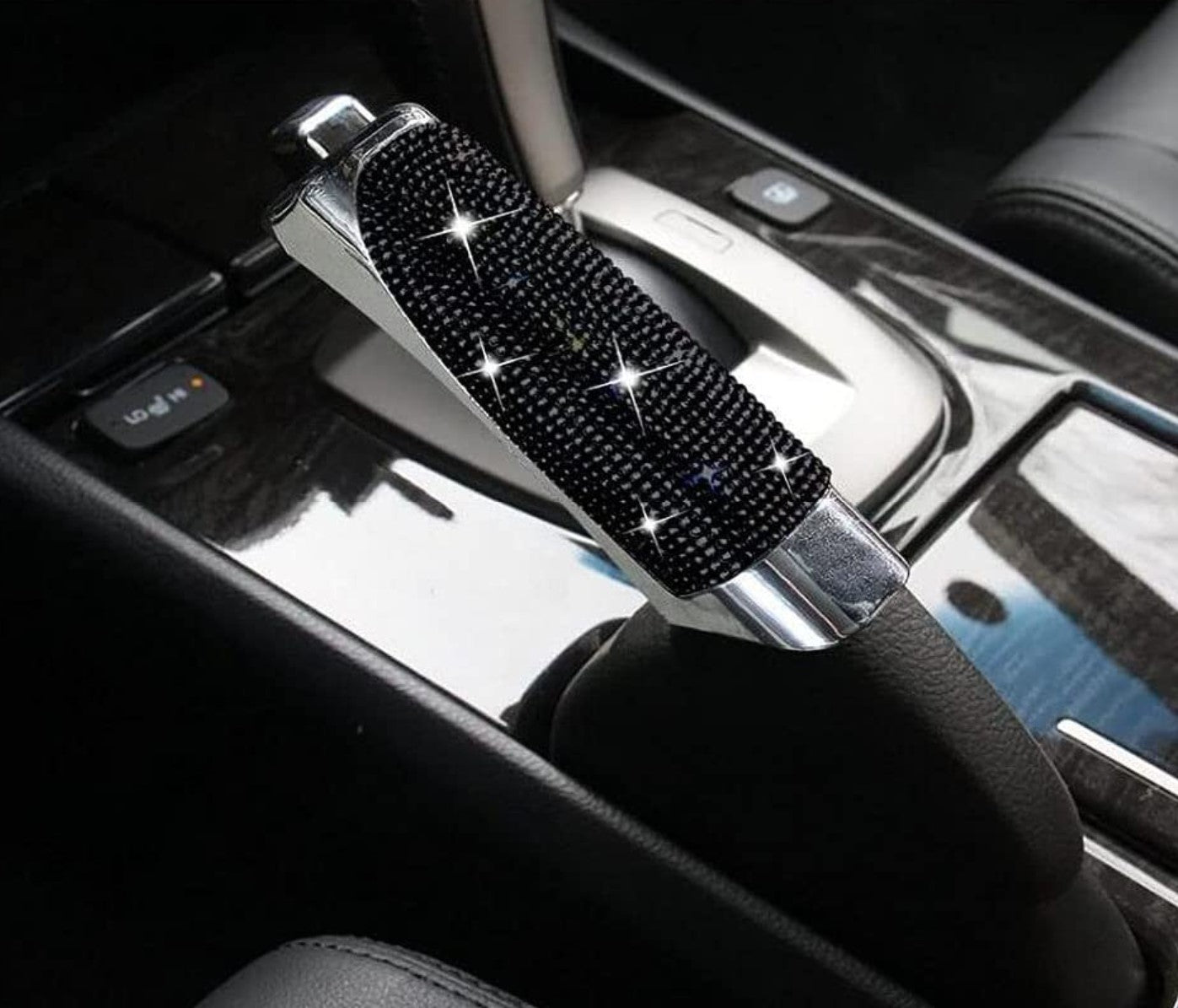 Bling Rhinestones Car Handbrake Cover Auto Parking Sleeve Protector Cover with Crystal Diamond Decor - Fashion Car Inc