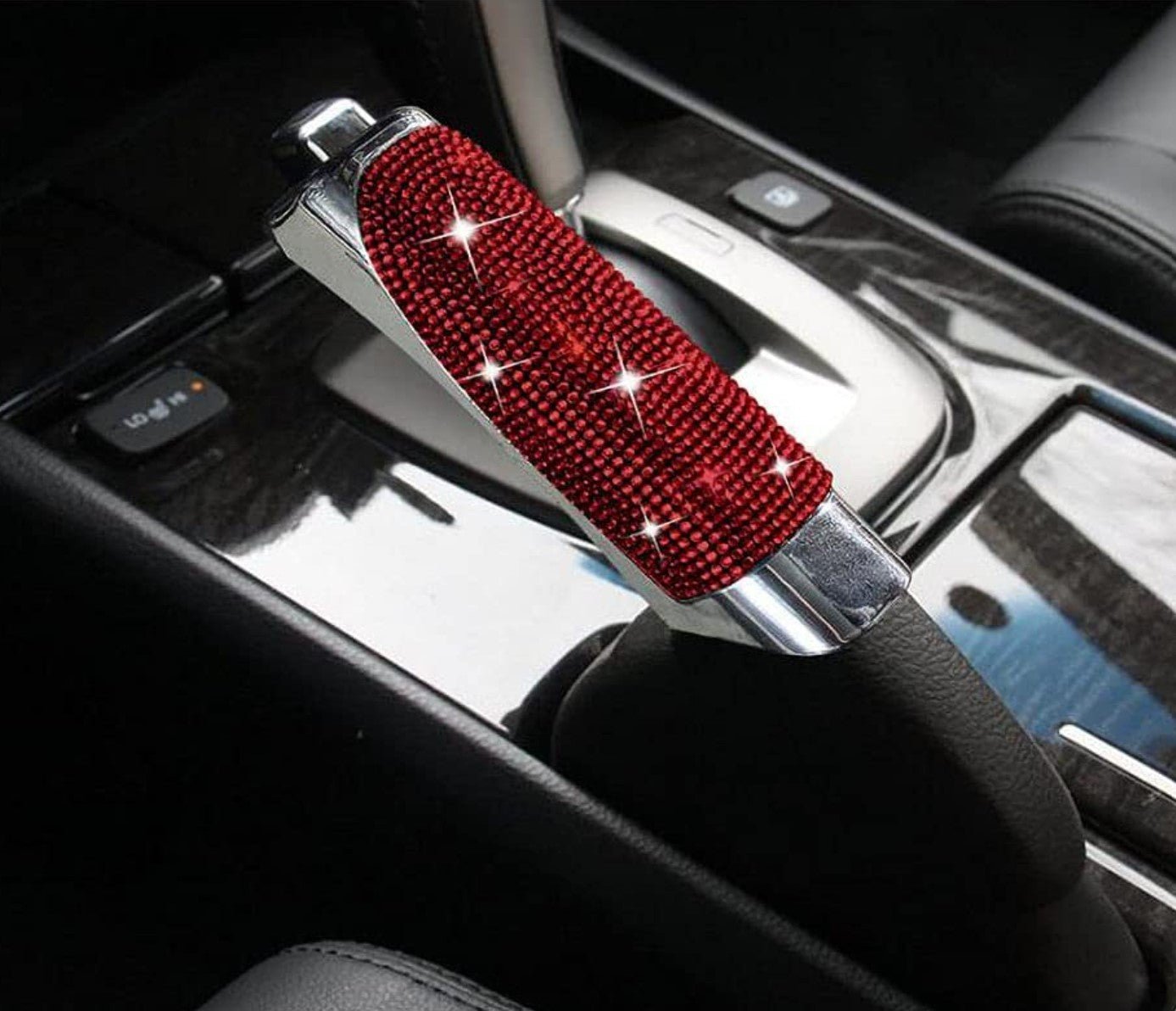 Bling Rhinestones Car Handbrake Cover Auto Parking Sleeve Protector Cover with Crystal Diamond Decor - Fashion Car Inc