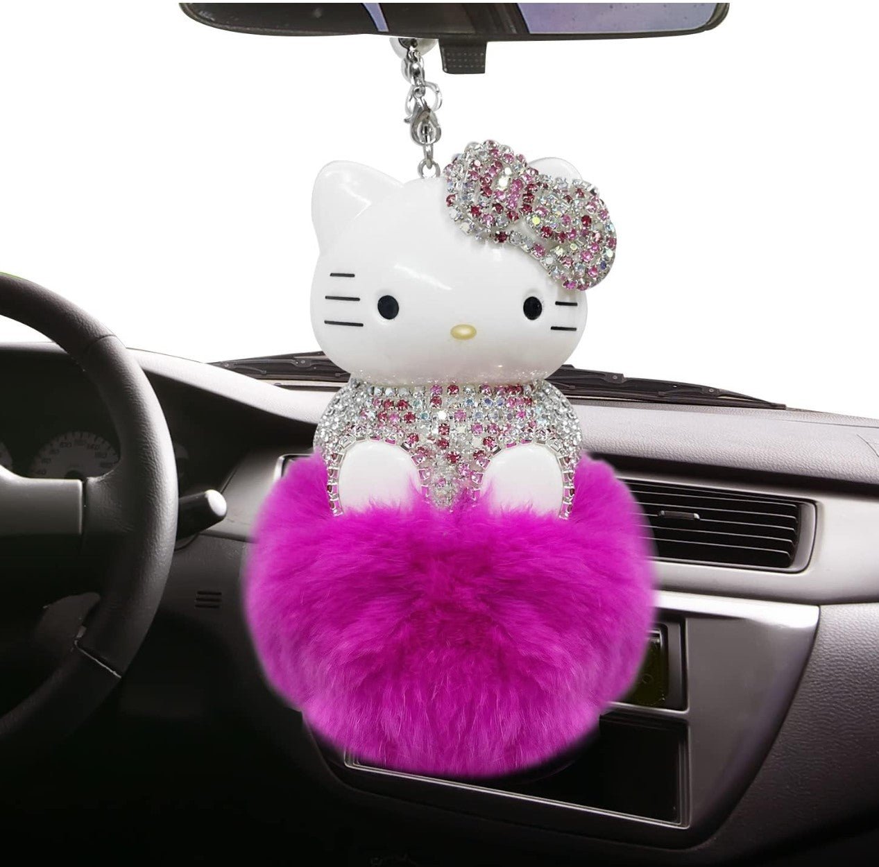 Car Mirror Hanging Accessories, Cat Cute Car Accessories Hanging Ornament Rearview Mirror Charms Car Decor Interior Decorations - Fashion Car Inc