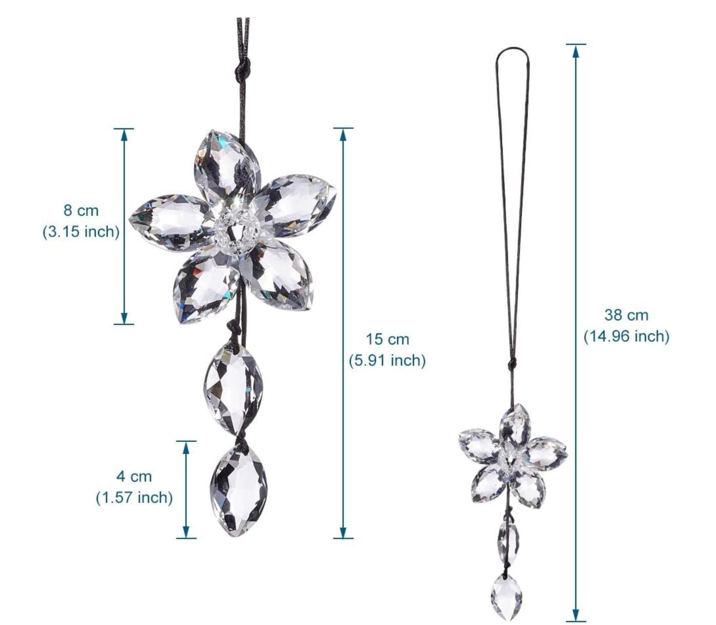 Car Rear View Mirror Crystal Flower Car Decorative Earring Accessory - Fashion Car Inc