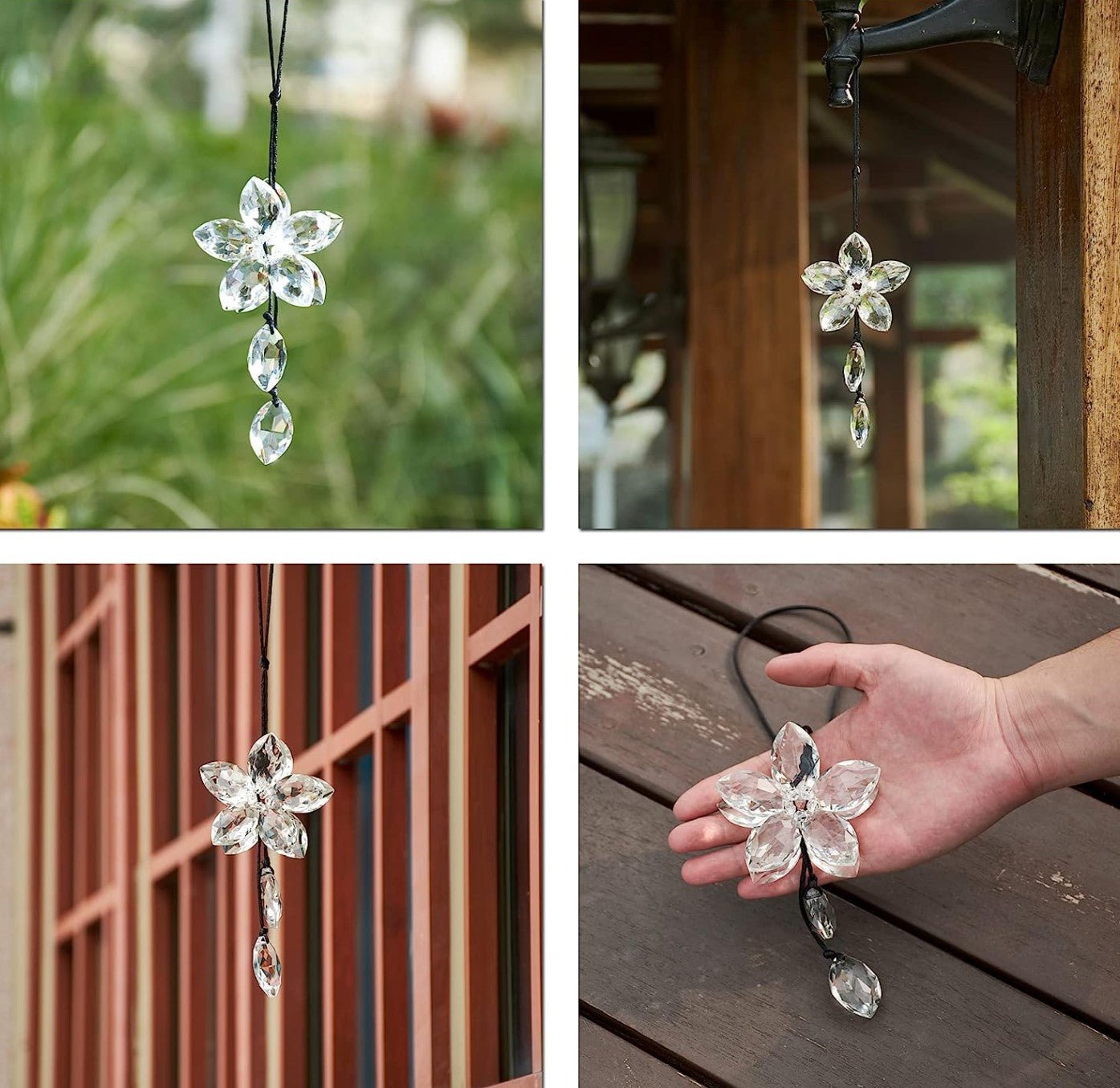 Car Rear View Mirror Crystal Flower Car Decorative Earring Accessory - Fashion Car Inc