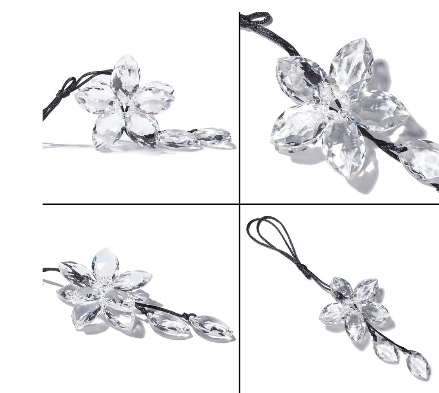 Car Rear View Mirror Crystal Flower Car Decorative Earring Accessory - Fashion Car Inc