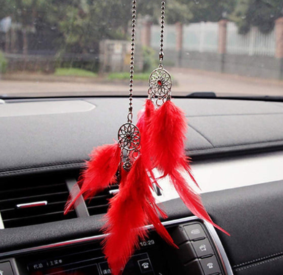 Dream Catcher Car Rear View Mirror Pendant Feather Hanging Charm